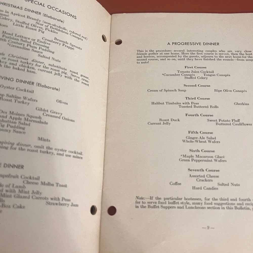 Vintage 1933 Kroger Food Foundation Right Foods at Light Cost Party Cookbook